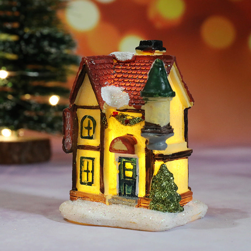 Christmas decoration resin small house