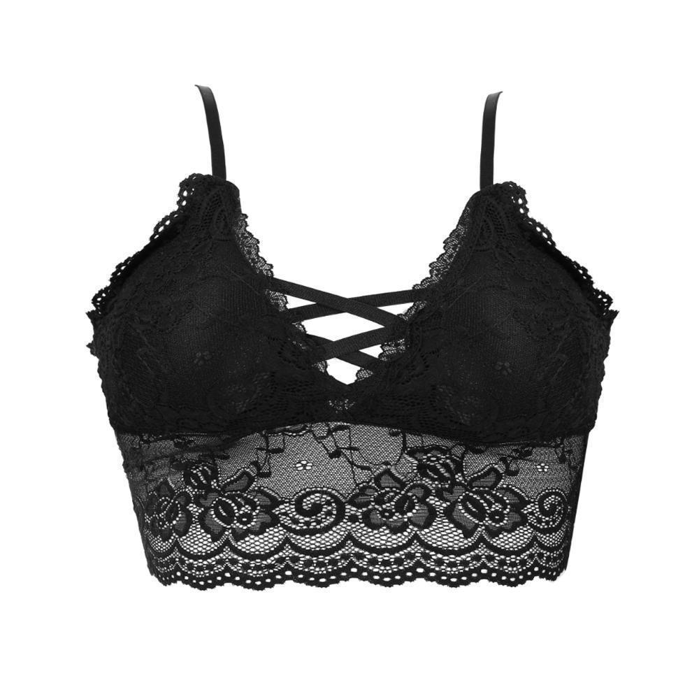 Wireless Sexy Floral Lace Bra, Adjustable Straps