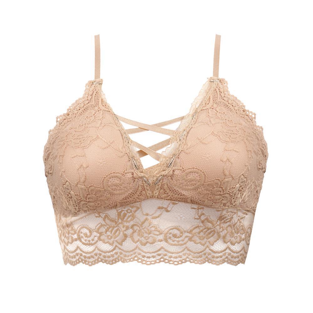 Wireless Sexy Floral Lace Bra, Adjustable Straps