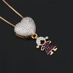 Cute Doll Pendant Heart Necklace