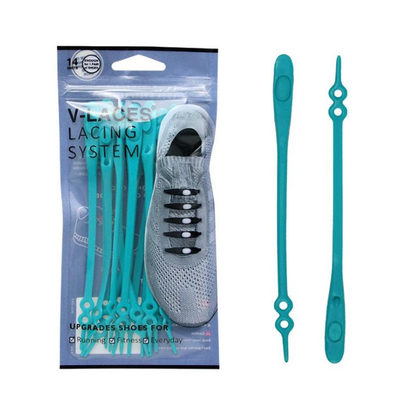 New Double-hole Adjustable No Tie Shoelaces,14 Pcs