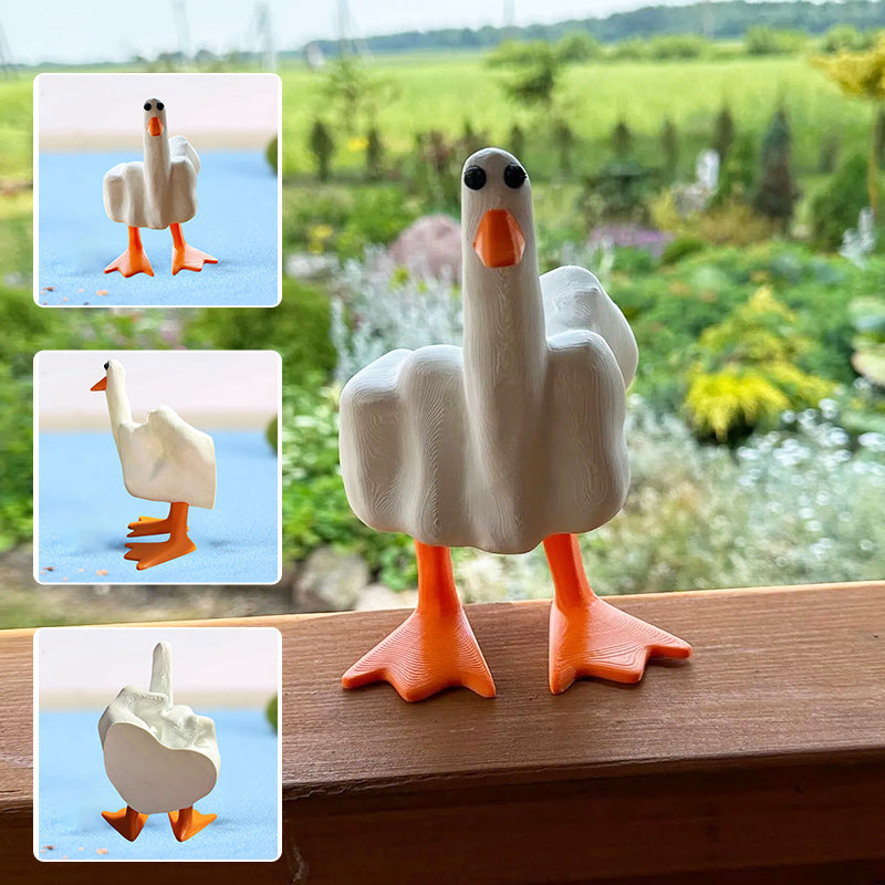 Middle Finger Duck Resin Ornament