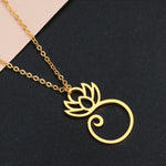 Women Lotus shiny Necklace