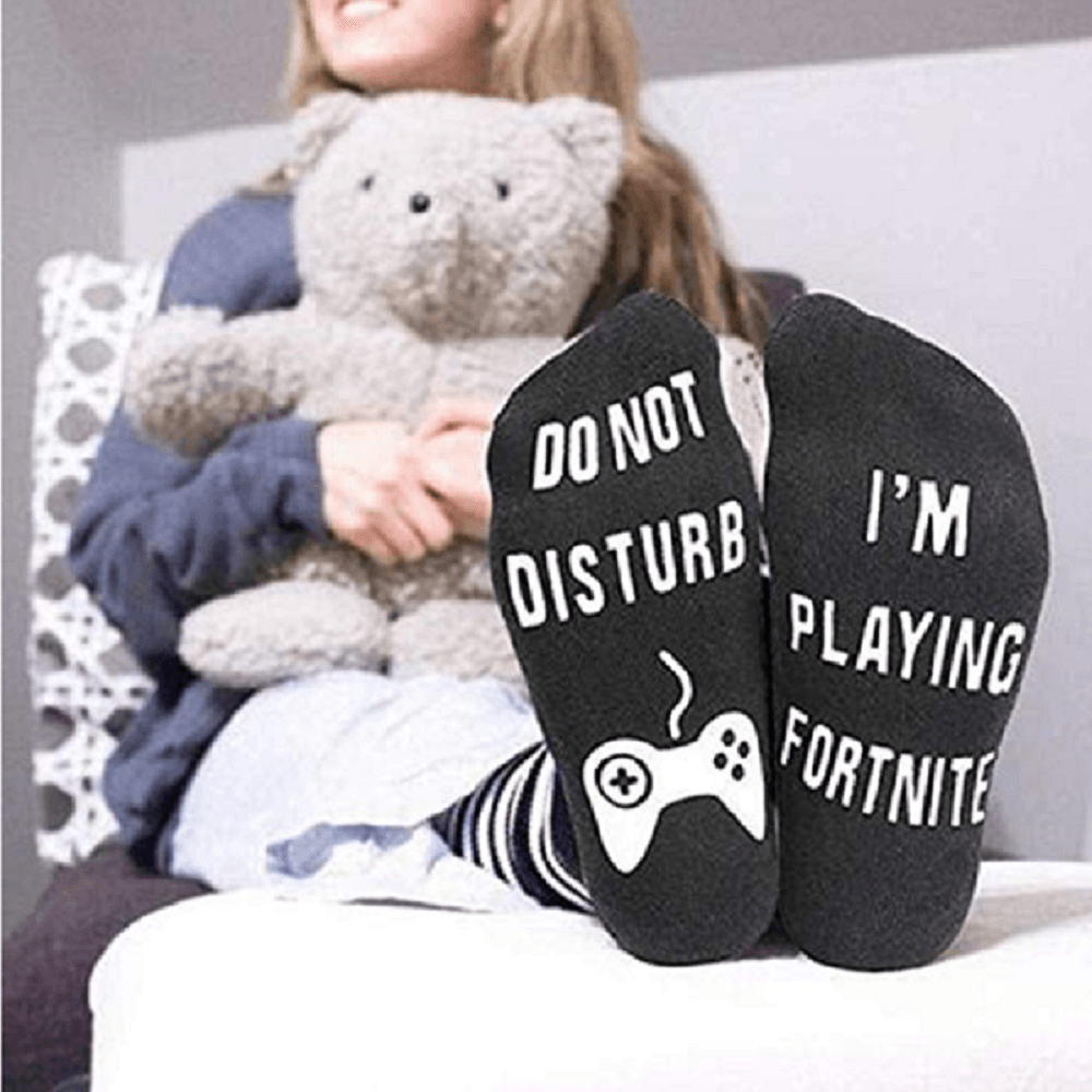 Do Not Disturb I'm Playing Fortnite Funny Cotton Socks, 1 Pair