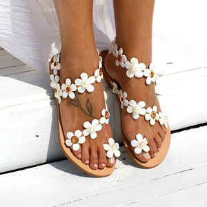 Flower Sandals with Flat Bottom