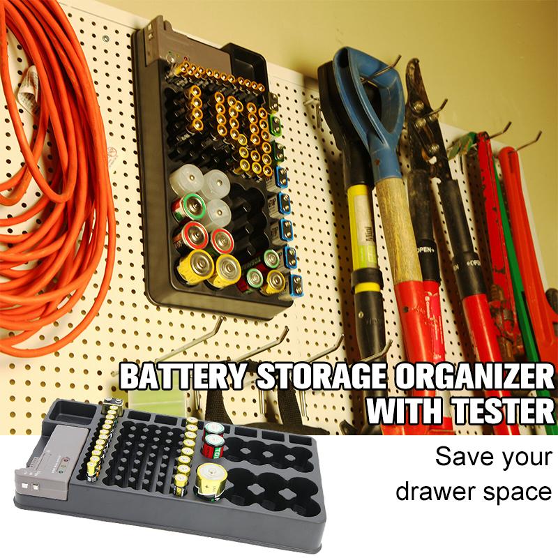 Battery Storage Organizer With Tester