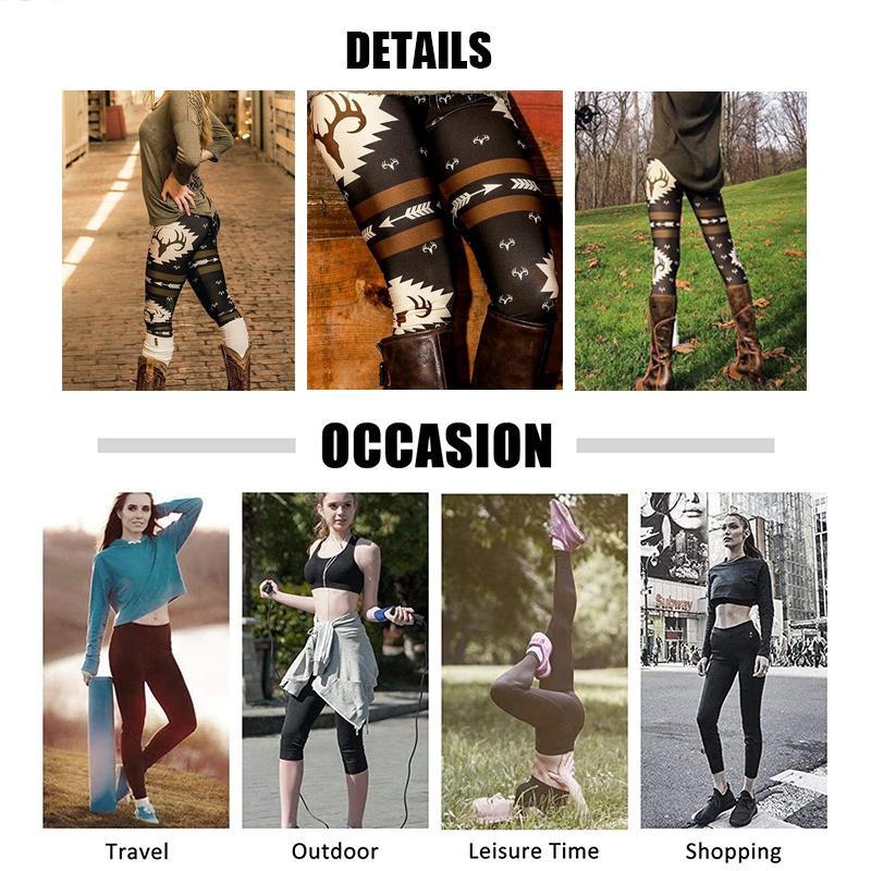 Camouflage printed high elastic leggings