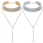 Rhinestone Tassel Choker