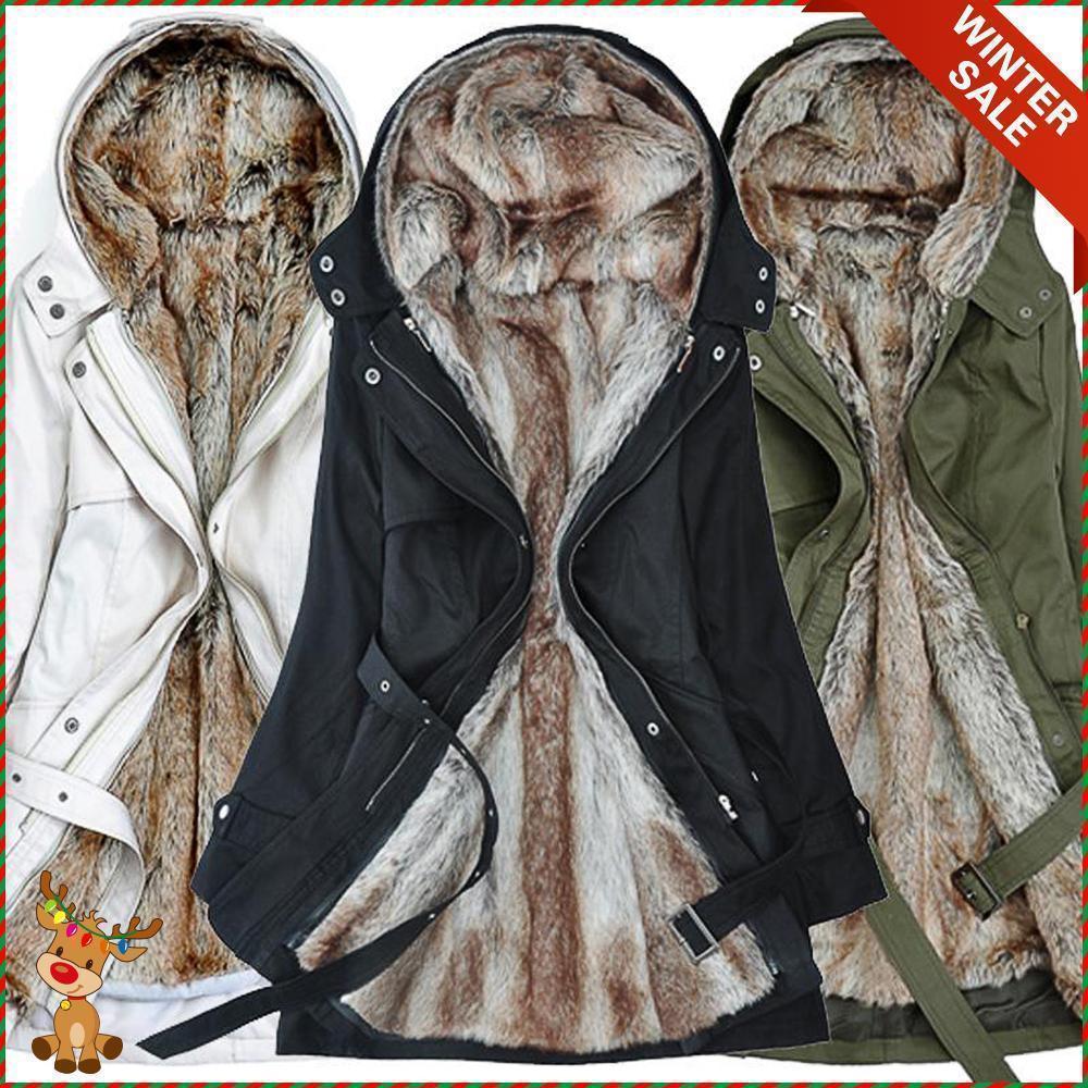 Ladies Winter Coat With Removable Faux Fur