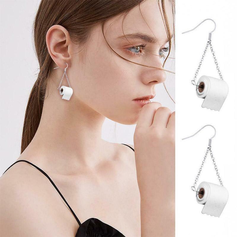 Sterling Silver Toilet Paper Earrings