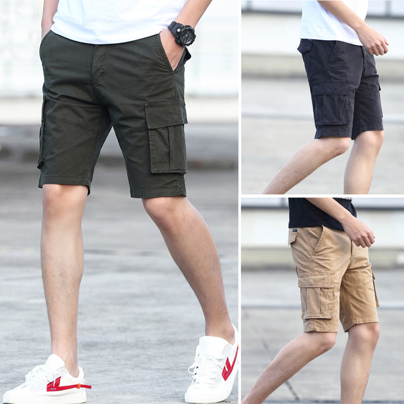 Men multi-pocket overalls shorts