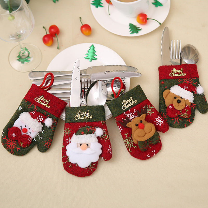 Santa snowman elk Silverware Holders