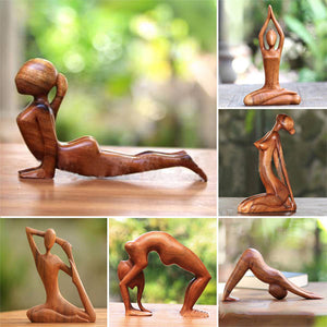 Wooden Yogi Sculpture