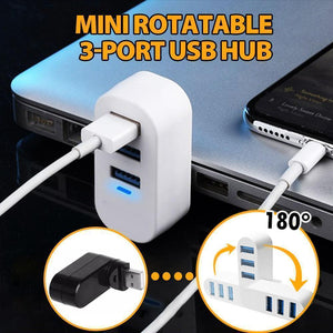 Mini Rotatable 3-Port USB Hub