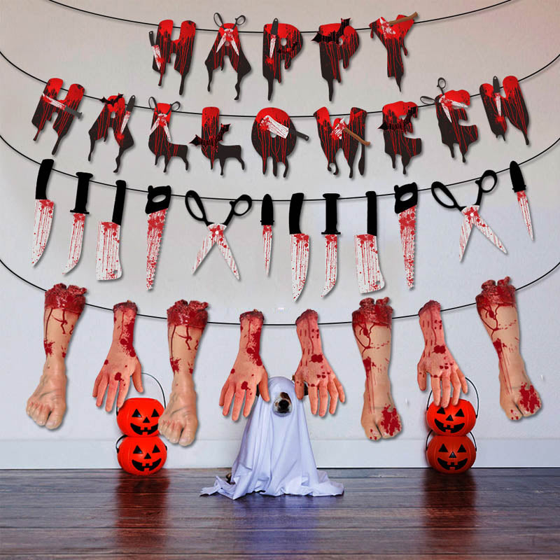 Halloween Hand Feet Paper Banner