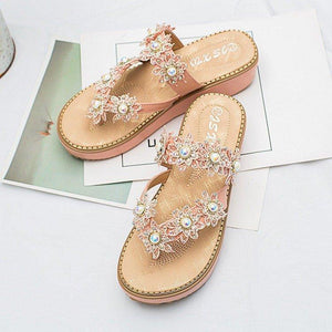 Women's Bohemian Sparkle Bling Flip Flops