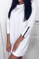 New Trendy boat neck zipper sleeve fashion dress