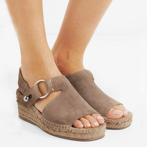 Comfortable Peep-toe Wedge Sandals