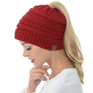 Soft Knit Ponytail Beanie