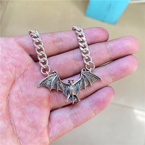 Vintage Punk Gothic Bat Chain Necklace