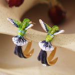 Hummingbird Shaped Drop Earrings