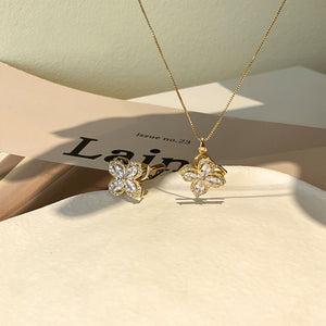 Rotating Flower Ring and necklace