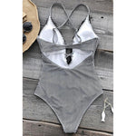 Lace Stripe One-Piece Swimsuit