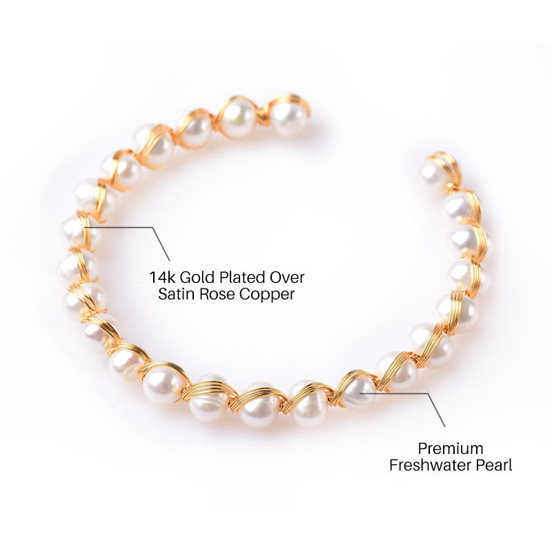 Gold Plated Pearl Bracelet