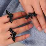 Adjustable Gothic Bat Ring