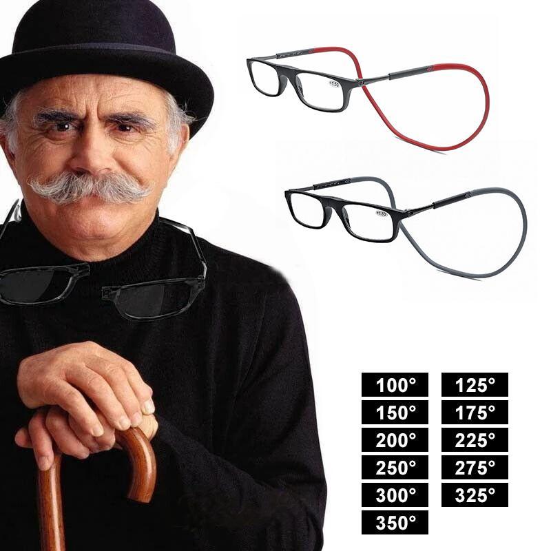 Telescopic magnetic hanging neck reading glasses