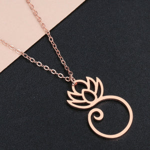 Women Lotus shiny Necklace