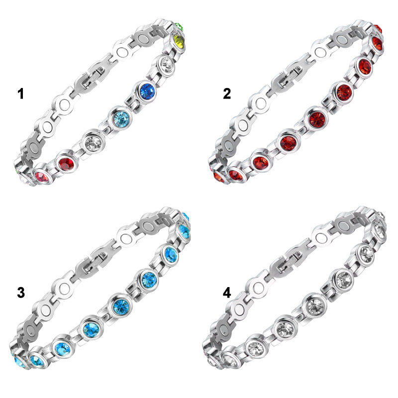 Titanium steel rhinestone bracelet