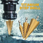 Domom® Titanium Step Drill (3 pieces)