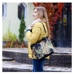 Ladies peacock embroidery bag