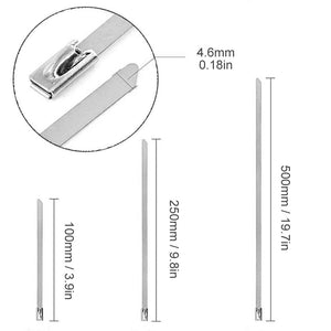 Multi-Purpose Locking Cable Metal Zip Ties (100 PCs)