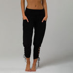 Lace-up Bandage Elastic Waist Jogger Pants Yoga Leggings