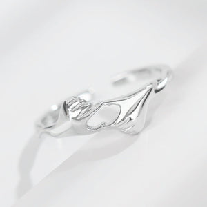 Silver Heart Ring-Hands Ring