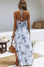 New Halter Backless High Slit Sleeveless Maxi Dresses.AQ