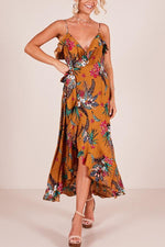 New Stylish Sexy Floral Print Vacation Maxi Dress.AQ