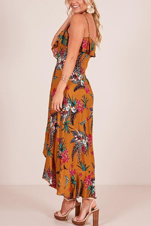 New Stylish Sexy Floral Print Vacation Maxi Dress.AQ