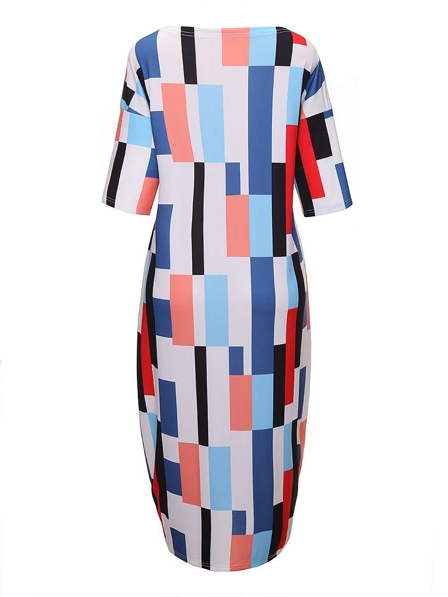 New Casual Sexy Off The Shoulder Slim Colour Stripe Print Maxi Dress.WH