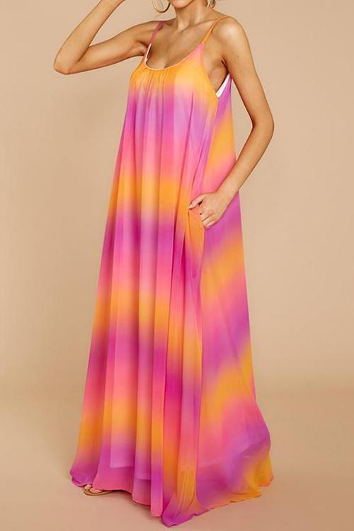 New Summer Sleeveless Gradient Maxi Dresses.MC