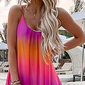 New Summer Sleeveless Gradient Maxi Dresses.MC