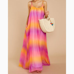 New Summer Sleeveless Gradient Maxi Dresses.MC