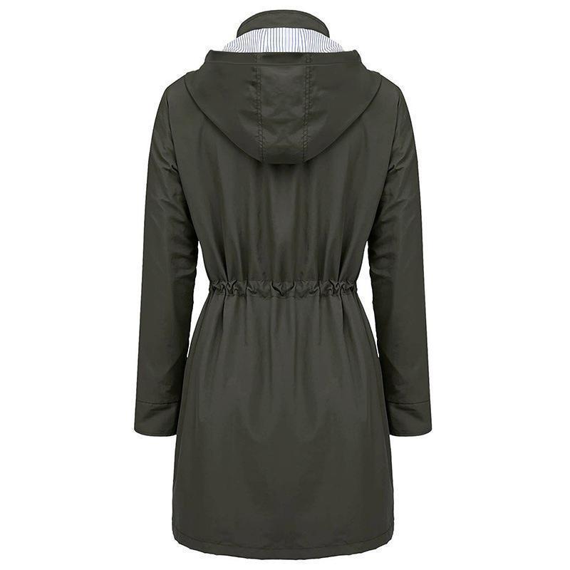 Women Hooded Drawstring Coat