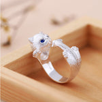 Big Blue Eyes Cat Ring