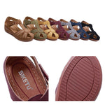 Hollow Out Lightweight Breathable Velcro Pure Color Sandals