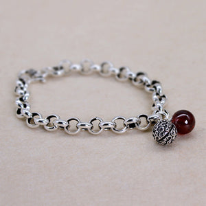 Bell Bracelet and Red Garnet