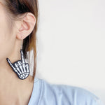 Fashion Personality Skull Finger Halloween Earrings