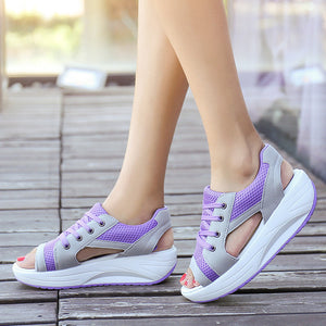 Breathable Platform Sandals with Wedge Heel